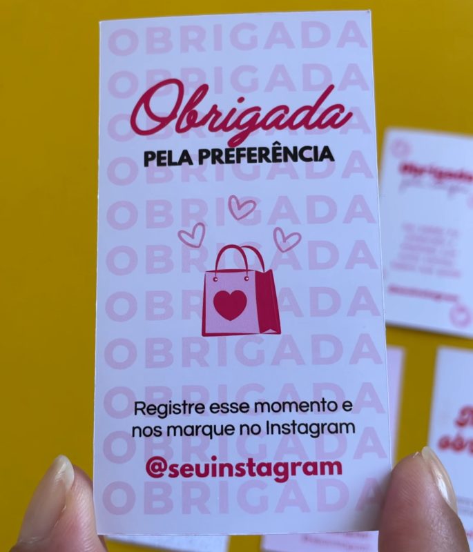 Cartão de agradecimento personalizado – Obrigada pela preferência ...