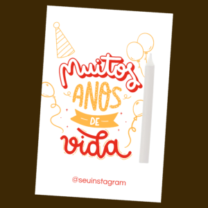 Cartão vela personalizado - Vermelho e amarelo