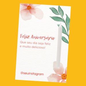 Cartão vela personalizado - Flor