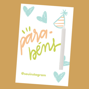 Cartão vela personalizado - tons pastéis